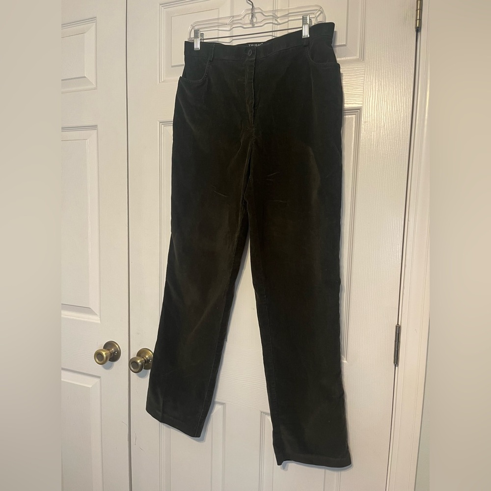 Tribal Sportswear Straight Leg Corduroy Pant Dark Green Size 10 Gorpcore Hiking